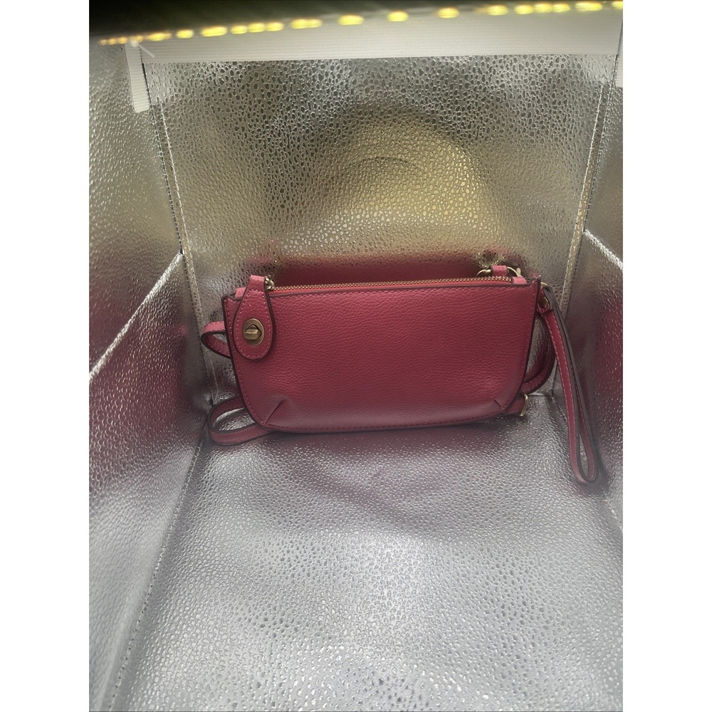 Joy Susan Women's Vegan Leather Wristlet Crossbody Clutch Bag Hot Pink W/ strap